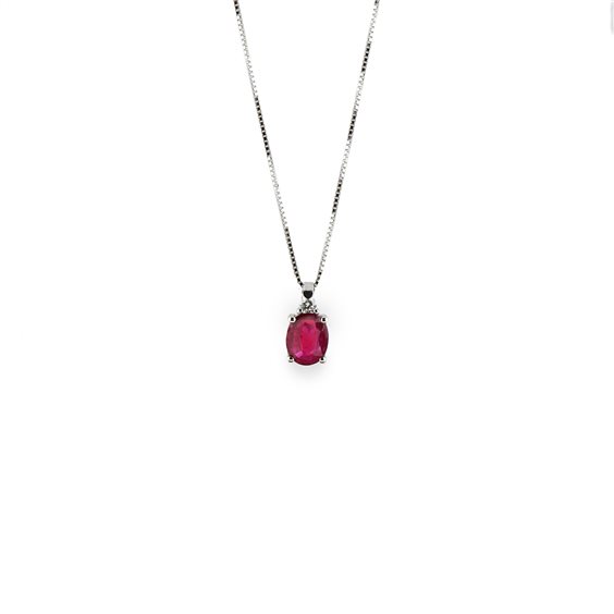 Collana Promesse Donna in Oro bianco Rubino 0.45 Ct PF1R - PF1R